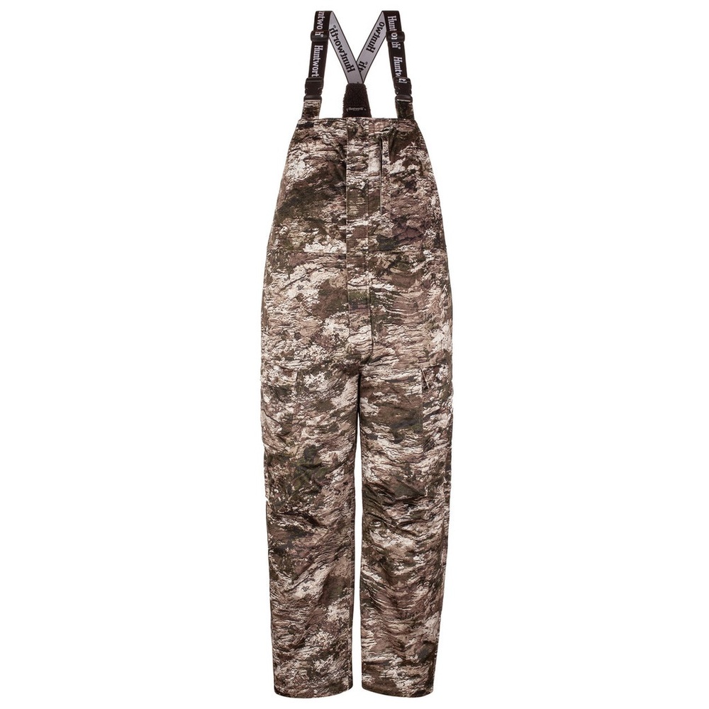 Huntworth Fairbanks Bib Overalls, Tarnen Camo, Men's Large, Waterproof, Fleece